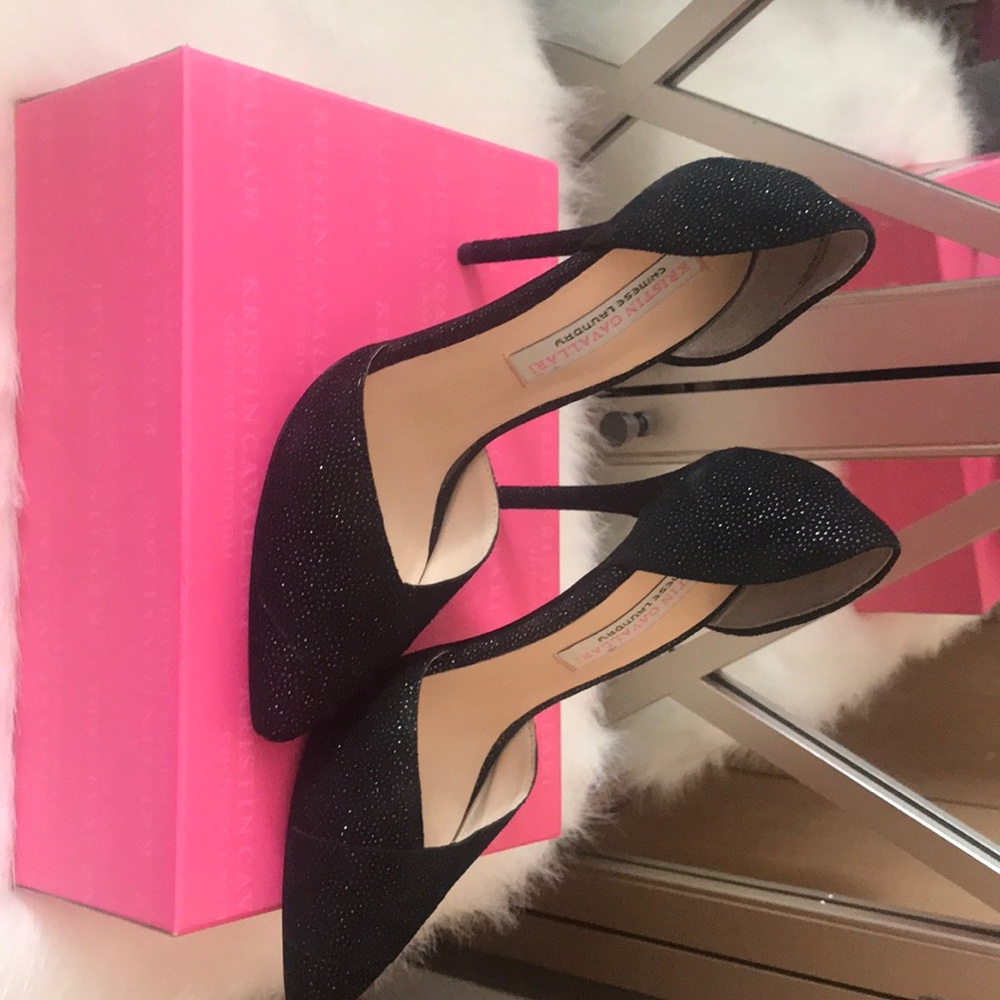 Black heels with sliver sparkles